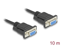 86827 Delock Sériový kabel rozhraní RS-232 D-Sub9, ze zásuvkový na zásuvkový, délky 10 m 