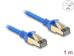 80333 Delock Câble RJ45 de réseau Cat.8.1 F/FTP mince, 1 m, bleu