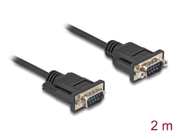 88218 Delock Sériový kabel rozhraní RS-232 D-Sub9, ze zástrčkového na zástrčkový, délky 1 m