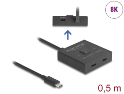 18911 Delock USB 10 Gbps USB Type-C™ Switch 2 a 1 bidirezionale da 8K