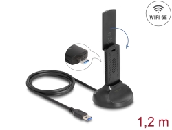 12773 Delock Wi-Fi 6E dvopojasni WLAN USB adapter AX3000 (2 x 1201 + 574 Mbps)