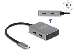 64249 Delock USB 10 Gbps Tetején 4 USB porttal rendelkező USB Type-C™ hub USB Type-C™ csatlakoztatóval