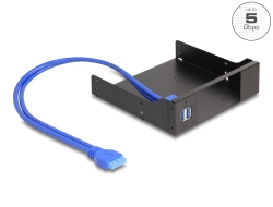 18006 Delock Telaio di installazione in metallo da 5.25″ per rack mobile Slim Bay con hub USB 5 Gbps 