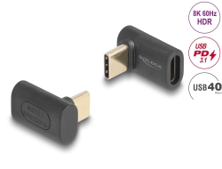 60246 Delock USB Adaptor 40 Gbps USB Type-C™ PD 3.1 240 W tată la mamă, în unghi 8K 60 Hz 
