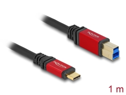 80612 Delock USB 5 Gbps Kabel USB Type-C™ Stecker zu USB Typ-B Stecker 1 m rot Metall