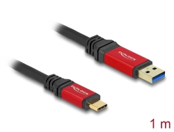80617 Delock USB 10 Gbps Cable USB Type-A male to USB Type-C™ male 1 m red metal
