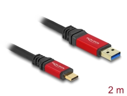 80618 Delock USB 10 Gpbs Kabel USB Typ-A hane till USB Type-C™ hane 2 m röd metall