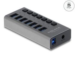 63669 Delock External USB 5 Gbps Hub with 7 Ports + Switch