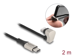 80026 Delock Καλώδιο δεδομένων και φόρτισης USB Type-C™ προς Lightning™ για iPhone™ και iPad™ με γωνία 180° 1 μ MFi