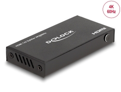 18651 Delock HDMI elosztó 1 x HDMI megoszlik 2 x HDMI-vé, 4K 60 Hz kimenettel és downscalerrel