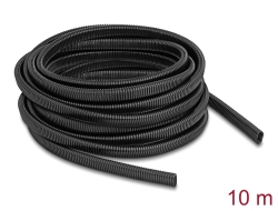 60620 Delock Plastic cable protection conduit in oval shape flexible 13.6 x 6.3 mm - length 10 m black