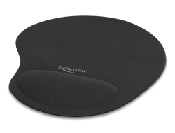 12040 Delock Mouse pad ergonomico con poggiapolso in gel nero 230 x 202 x 24 mm