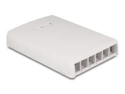 67054 Delock Keystone Surface Mounted Box surface mounted 6 Port for fiber optic and network white