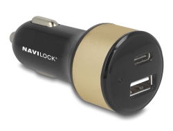 63069 Navilock Car charger 1 x USB Type-C™ + 1 x USB Type-A 32 W