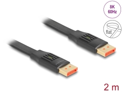 81006 Delock Cablu-panglică plat DisplayPort 8K 60 Hz 2 m
