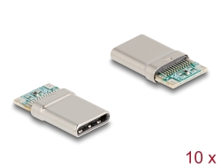 66756 Delock USB 2.0 USB Type-C™ macho Conector SMD de 24 pines para montaje de soldadura 10 piezas