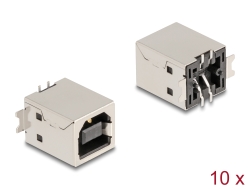 67038 Delock USB 2.0 Tipo-B hembra Conector SMD de 4 pines para montaje de soldadura 10 piezas