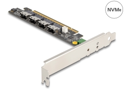 90111 Delock PCI Express x16-kort till 4 x intern SFF-8654 4i NVMe - Bifurkation