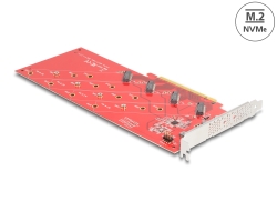 90617 Delock PCI Express x16 Karte zu 4 x intern NVMe M.2 Key M 110 mm - Bifurcation 