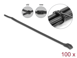 19503 Delock Cable tie with flat head L 370 x W 7.6 mm 100 pieces black