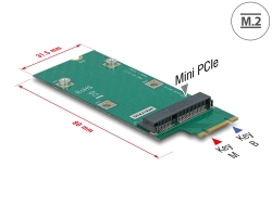 64103 Delock Adattatore M.2 Chiave B+M per Mini slot PCIe (PCIe / USB)