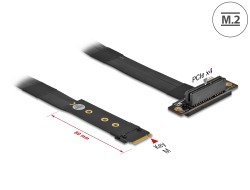 64132 Delock M.2 cheie M la PCIe x4 adaptor NVMe unghiular cu cablu de 20 cm