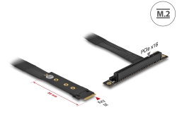 64134 Delock M.2 Key M na PCIe x16 NVMe adapter zakrivljeni, s kabelom od 20 cm