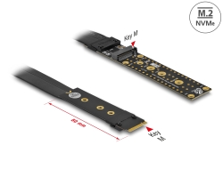 64136 Delock Riser Card M.2 Key M produžetak NVMe s kabelom od 20 cm