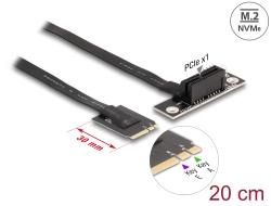 64217 Delock Αντάπτορας M.2 Key A+E προς PCIe x1 NVMe με γωνία με καλώδιο 20 εκ.