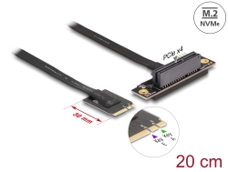 64218 Delock M.2 kulcs A+E - PCIe x4 NVMe adapter hajlított 20 cm hosszú kábellel