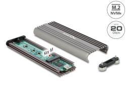 42001 Delock Εξωτερικό Περίβλημα για M.2 NVMe PCIe SSD με SuperSpeed USB 20 Gbps (USB 3.2 Gen 2x2) USB Type-C™ θηλυκό - χωρίς εργαλεία