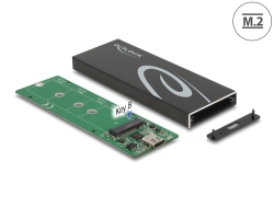 42003 Delock Externí pouzdro pro M.2 SATA SSD se USB Type-C™ samice