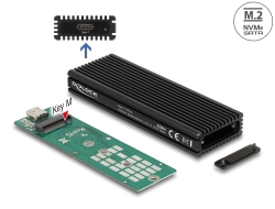 42004 Delock Custodia esterna USB Type-C™ Combo per M.2 NVMe PCIe o SATA SSD