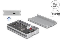 42018 Delock USB4™ 40 Gbps ház 1 x M.2 NVMe SSD-hez - eszközmentes