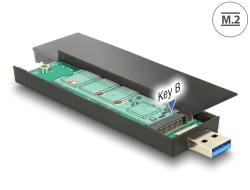 42593 Delock Externt hölje M.2 Key B 80 mm SSD > USB 3.1 Gen 2 Typ-A hane