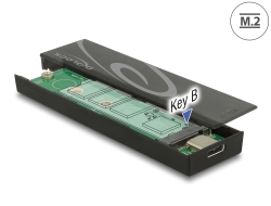 42597 Delock Custodia esterna M.2 SSD 42 / 60 / 80 mm > SuperSpeed USB 10 Gbps (USB 3.1 Gen 2) USB Type-C™ femmina priva di utensili