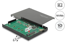 42609 Delock Εξωτερικό Περίβλημα 2.5″ για M.2 NVMe PCIe SSD με USB 3.1 Gen 2 USB Type-C™