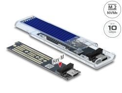 42620 Delock Externt hölje för M.2 NVME PCIe SSD med USB Type-C™ hona transparent