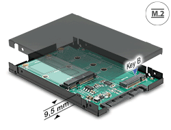 62866 Delock 2.5″ Converter SATA 22 pin > 1 x M.2 key B + 1 x mSATA - 9.5 mm