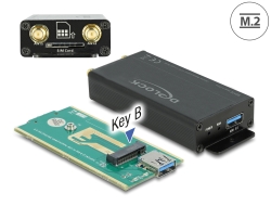 63172 Delock USB 3.0-konverter för M.2 Key B-modul med SIM-kortplats och hölje