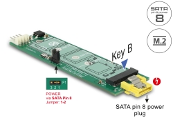 63917 Delock Konvertor SATA pin 8 napájecí samice > slot M.2 Key B