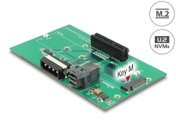 63952 Delock Adapter U.2 SFF-8643 do slotu PCIe x4 lub M.2 z wpustem M z płytką montażową
