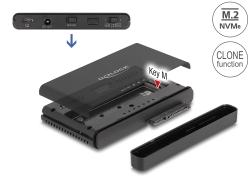 64190 Delock Convertor USB Type-C™ pentru 1 x SSD M.2 NVMe + 1 x SATA SSD / HDD cu funcție de clonare
