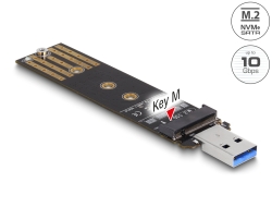 64197 Delock Μετατροπέας Combo για M.2 NVMe PCIe ή SATA SSD με USB 3.2 Gen 2