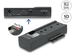 64253 Delock Convertitore USB Type-C™ per 1 x SSD M.2 o 1 x SATA SSD / HDD