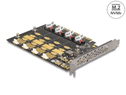 89017 Delock Κάρτα PCI Express x16 προς 4 x εσωτερική NVMe M.2 Key M - Διακλάδωση