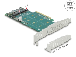 89045 Delock Scheda PCI Express x8 a 2 x interno NVMe M.2 Chiave M - Biforcazione - Fattore di forma a basso profilo
