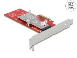 89577 Delock PCI Express x4 kártya > 1 x belső NVMe M.2 aljzat M nyílással, 110 mm-es hűtőbordával - alacsony profilú formatényező