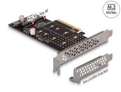 89837 Delock PCI Express x8 kartica na 2 x interna NVMe M.2 Key M - račvanje - niskoprofilni faktor oblika