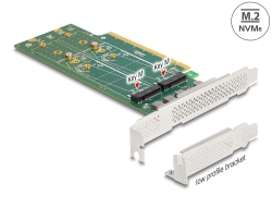 90090 Delock Tarjeta PCI Express 4.0 x16 a 4 x NVMe interno M.2 Clave M 110 mm - Bifurcación - Factor de forma de perfil bajo